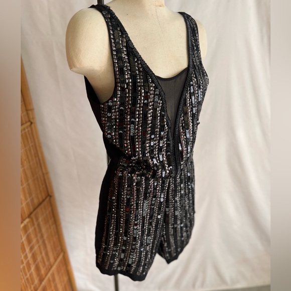 NWT Black and silver sequin romper - Picture 3 of 6